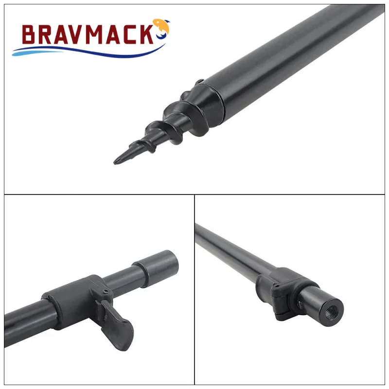Palos para banco de pesca de carpa, soporte para caña de aluminio, accesorios de pesca, soporte para caña de pescar, 1 ud. - imagen 4