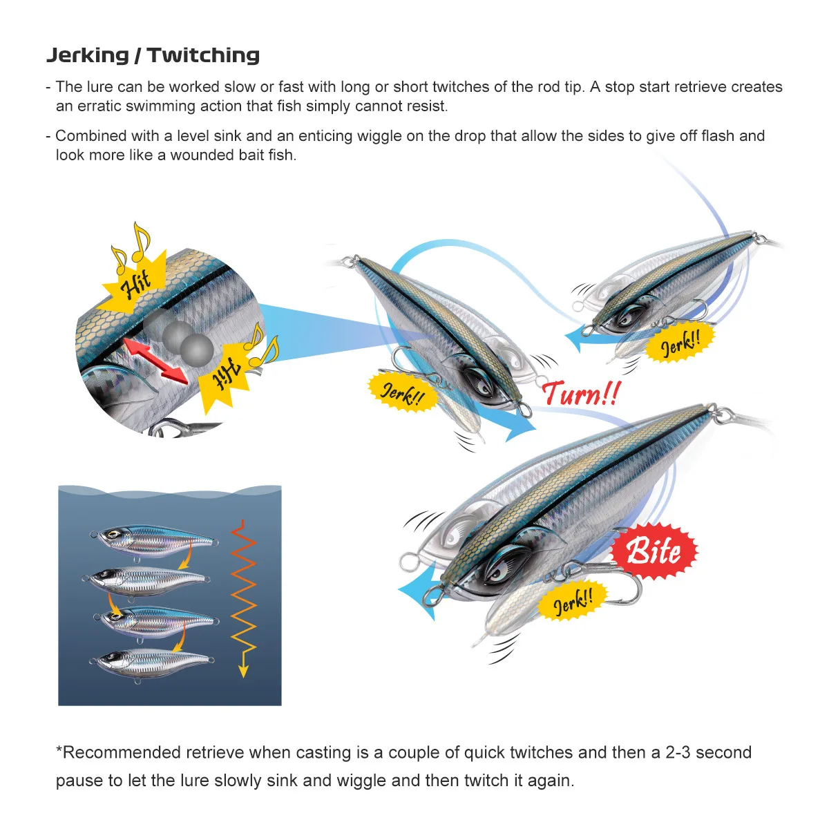 155mm 109g en alta mar Twitchbait Trolling hundimiento lápiz cebo de fundición cebos duros artificiales Mahi GT atún Señuelos de pesca de mar - imagen 3