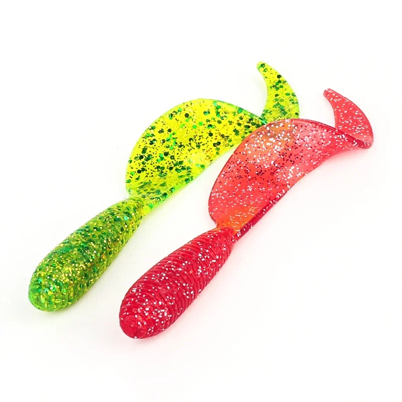 ARDEA-señuelo de pesca con cola larga, cebo suave de gusano, 85mm/5,5g/5 piezas, plantilla de silicona Artificial, Wobbler - imagen 5