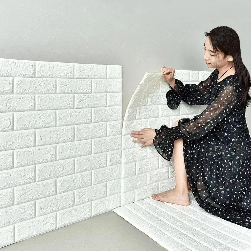 DIY pegatina tridimensional para pared de ladrillo, papel tapiz decorativo para pared de fondo de televisión y dormitorio, resistente al agua, antiincrustante Dado - imagen 3
