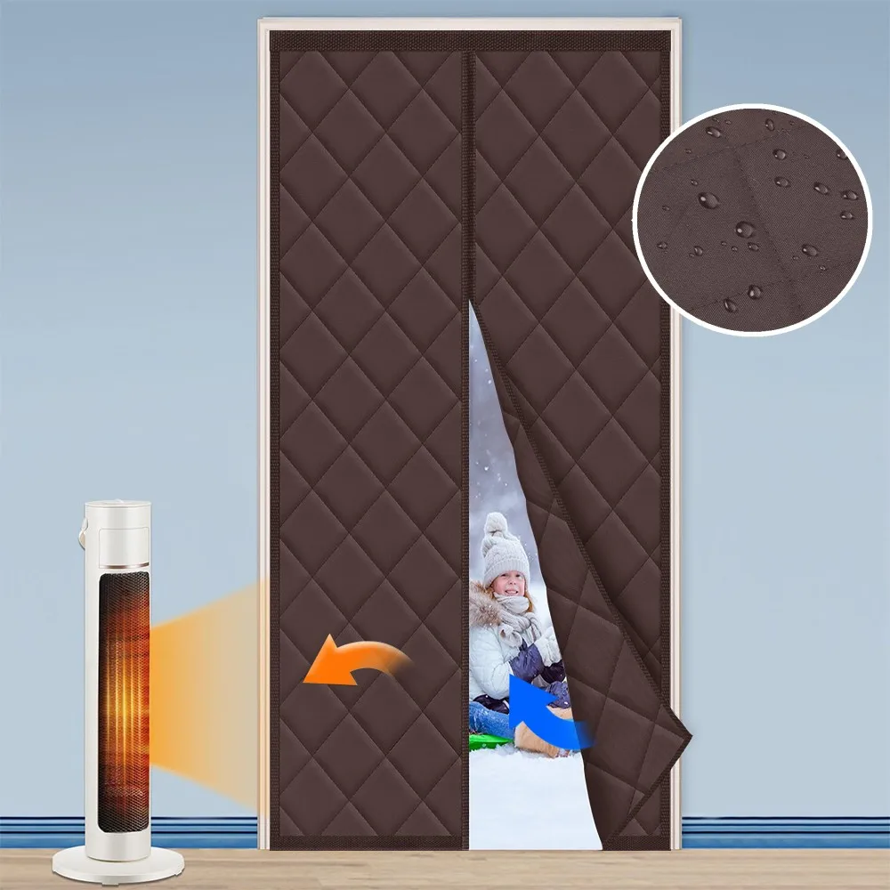 Cortina de puerta con aislamiento térmico magnético, tela impermeable Oxford llena de algodón grueso, cubierta aislante, manta, pantallas de ventana