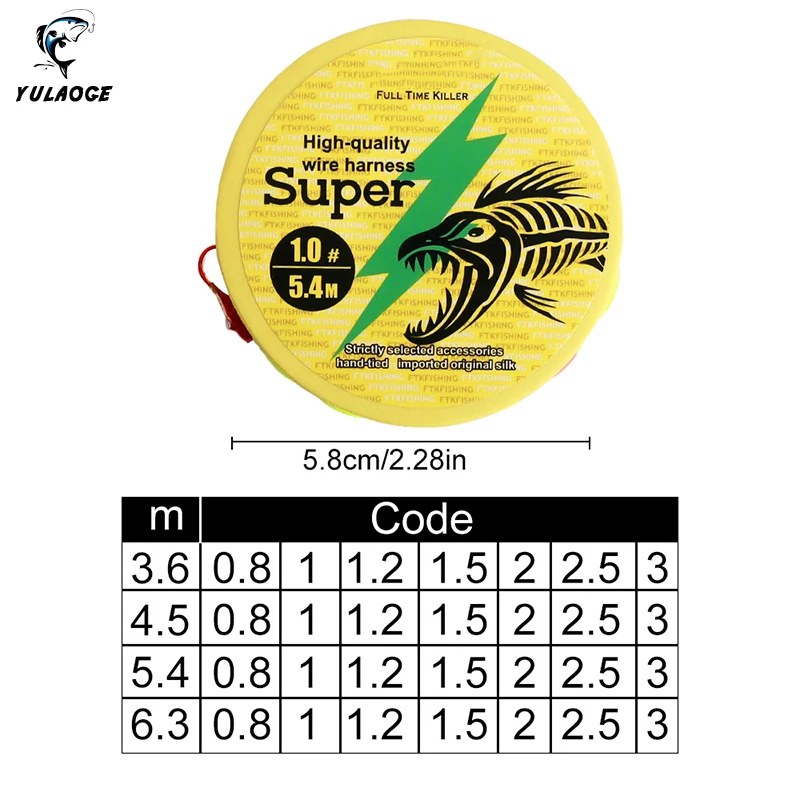 Juego de sedal de pesca de 3,6 M y 5,4 M, práctico juego de sedal, flotador de siete estrellas, anzuelo individual, línea de anzuelos de pesca de plomo, acero al carbono - imagen 3