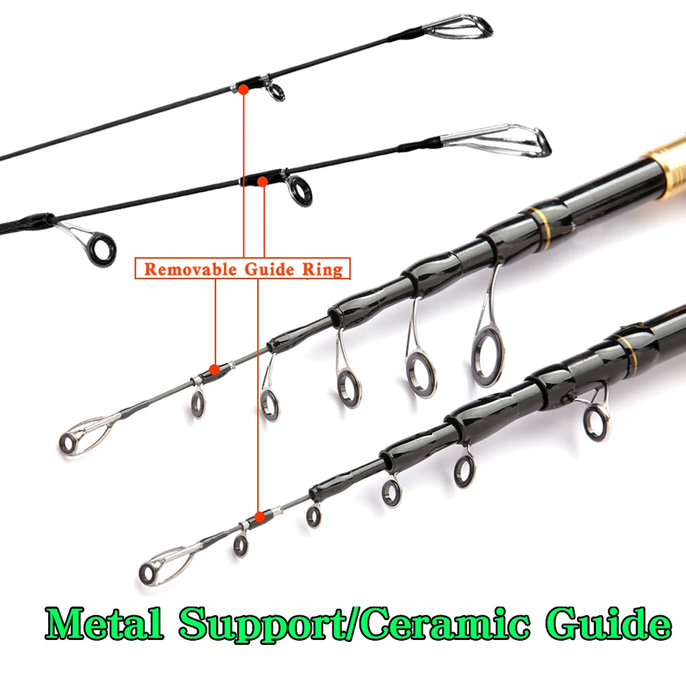 Cañas de pescar telescópicas portátiles, ultraligeras de carbono, Spinning Casting, señuelo, aparejos de pesca, lubina, Jigging de larga distancia, 1,6 M-2,4 M - imagen 3