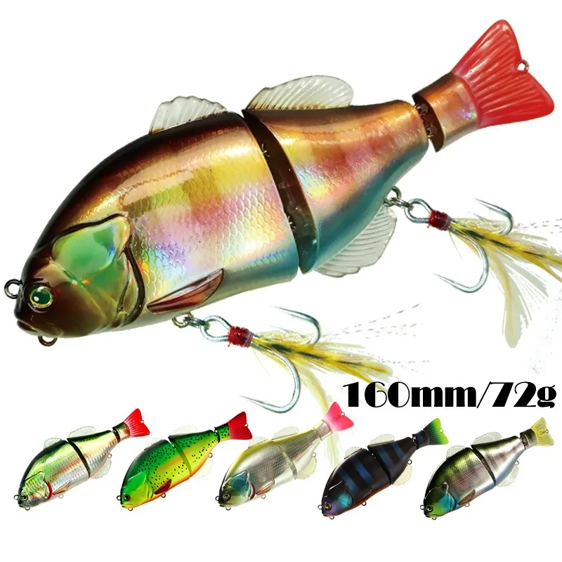 Swolfy Swimbaits 16cm 70g señuelo de pesca cebo de natación articulado cebo gigante flotante lento para cebo grande bajo atún GT - imagen 5