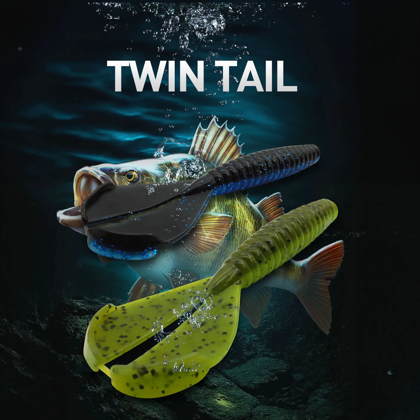 KESFISHING Bass Bait Twin Tail Craw 90mm 6.4g Artificial Soft Silicone Baits Leurre souple Fishing - imagen 3