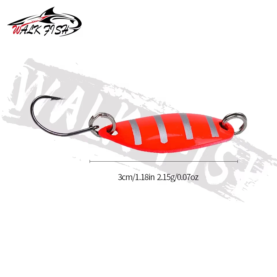 WALK FISH-señuelo de pesca de trucha y lubina, cuchara de Metal de 2,15g y 3cm, lentejuelas coloridas, cebo Artificial duro, aparejos, 1 Uds. - imagen 5