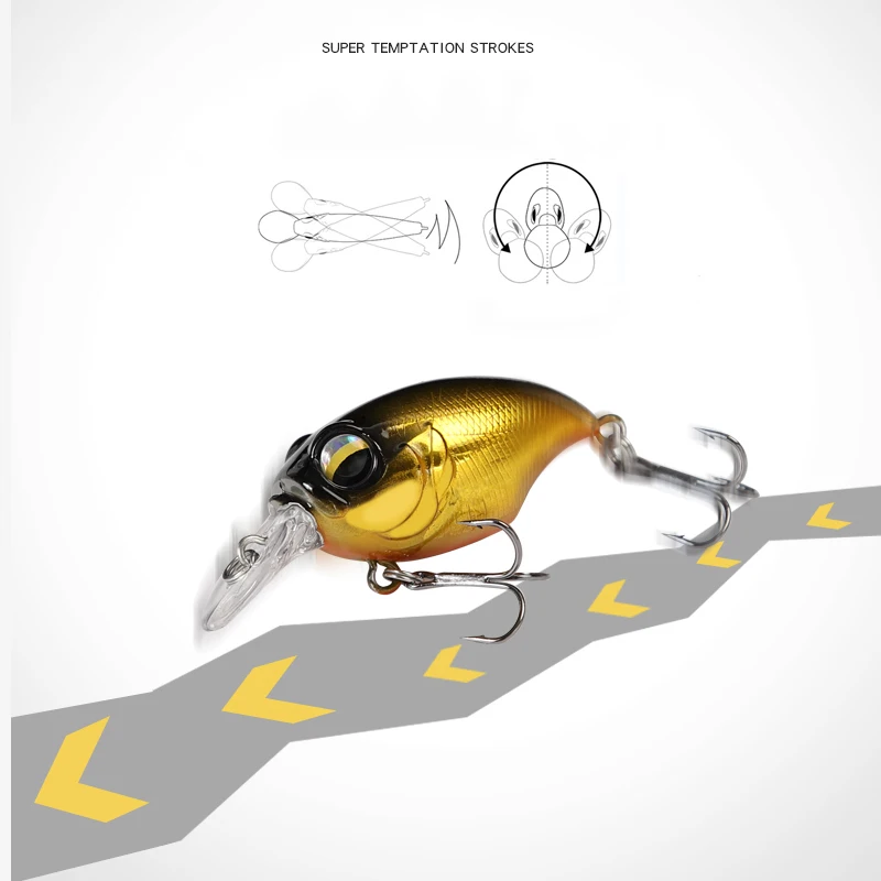 38mm 8g Topwater Mini Crankbait señuelo de pesca flotante Wobbler cebo duro Artificial para Lucio Walleye Bass aparejos de natación de plástico - imagen 5