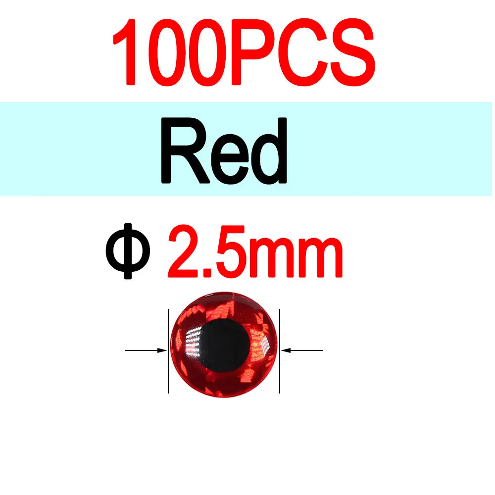 2.5mm Red 100pcs