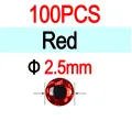 2.5mm Red 100pcs
