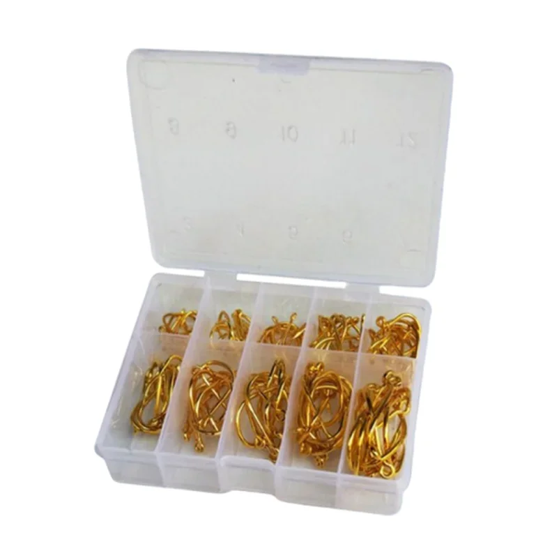 Juego de anzuelos de pesca de un solo círculo de acero al carbono, anzuelo de pesca con mosca, anzuelos de carpa con púas Jip, accesorios para aparejos de mar, 100 Uds. - imagen 4