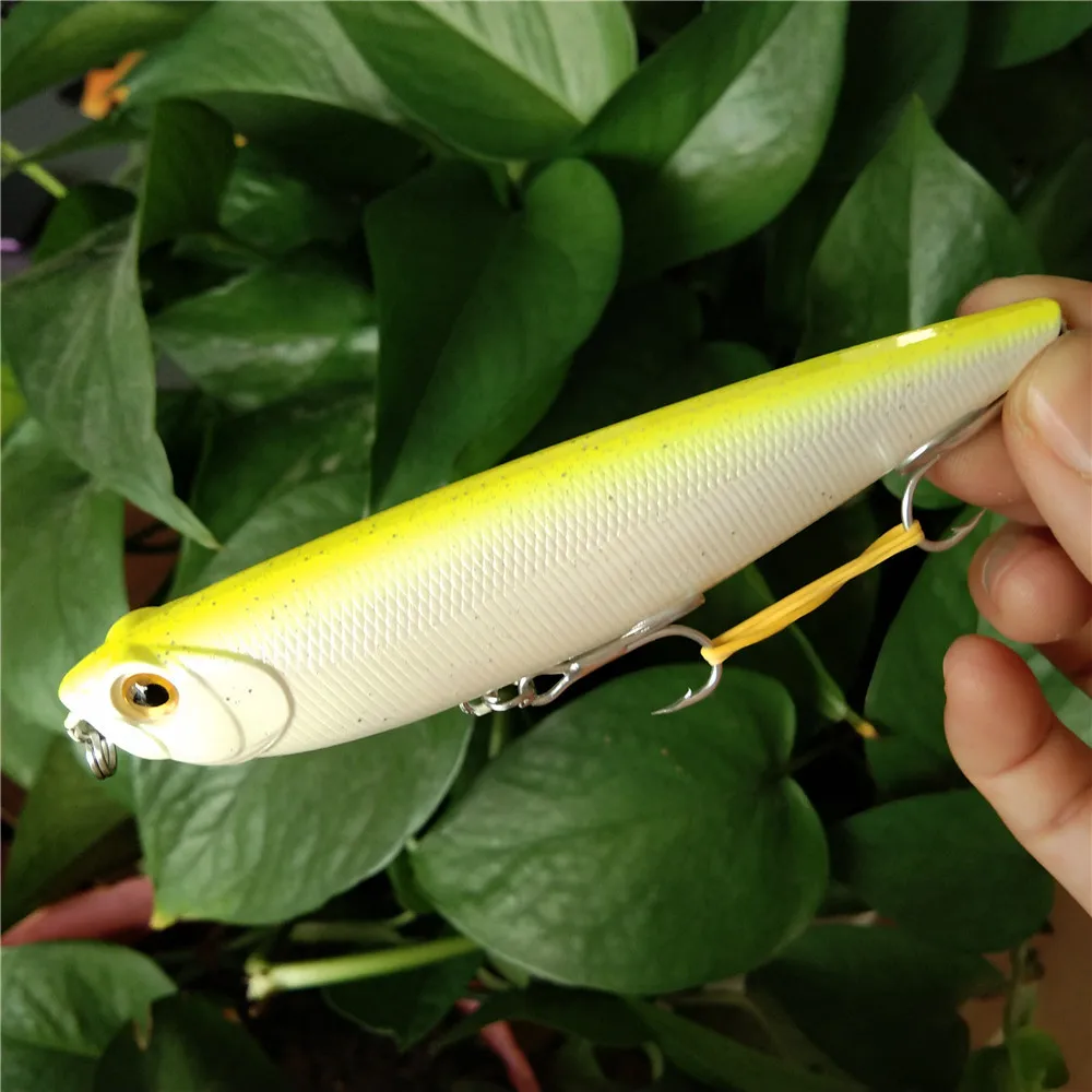 Swolfy 3 uds 10cm 13g señuelo de Pesca Topwater lápiz Artificial de plástico cebo duro Trolling Crankbait Bass Pike Pesca - imagen 4