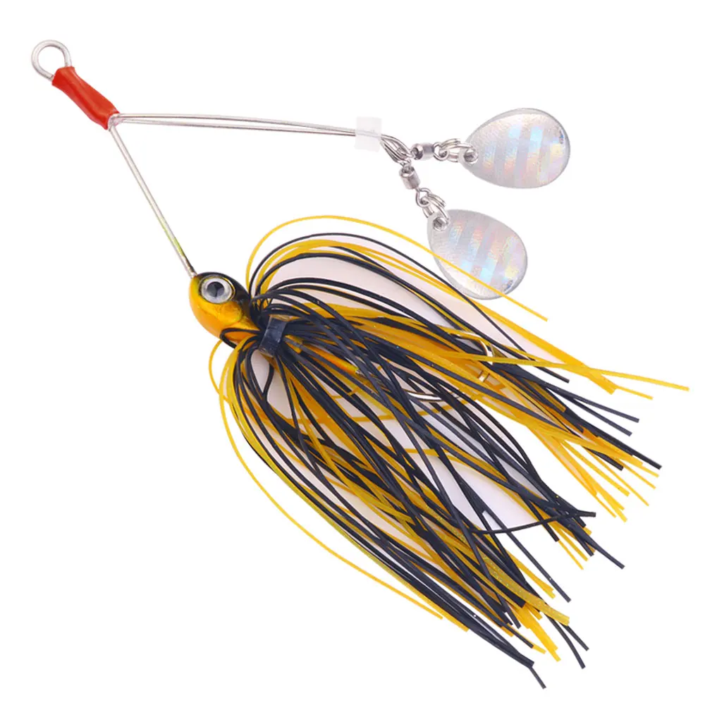 1 unidad de 8cm 11,1g Spinnerbait de pesca, cuchara de lentejuelas de doble hoja, Wobblers, señuelo de pesca, aparejos de pesca para cebos de lubina - imagen 4