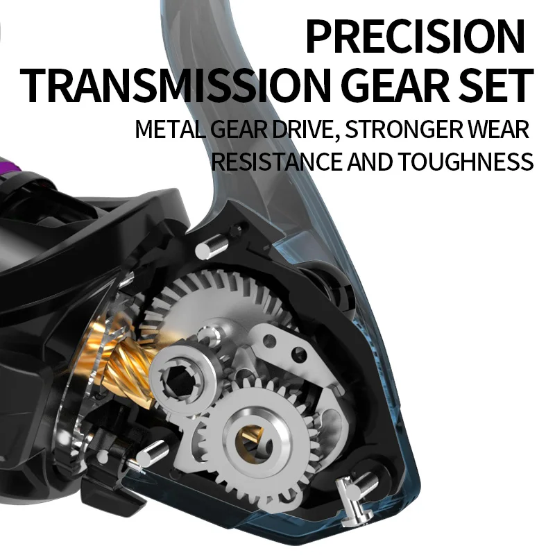 LINNHUE-carrete giratorio de Metal HP500-7000 EVA Grip, accesorio de pesca, arrastre máximo de 10kg, equipo para artículos de pesca - imagen 5