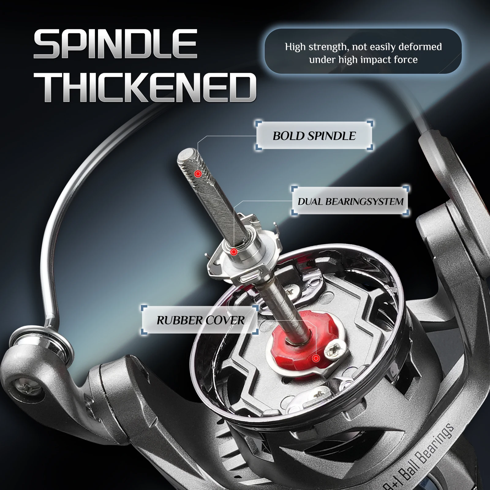 Carrete giratorio de Metal de alta resistencia ROOBLINOS RX, rodamientos de acero inoxidable, mano izquierda derecha, recupera carrete de aluminio, pesca de fundición larga - imagen 5