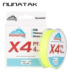 NUNATAK-línea de pesca trenzada de 2024 M, monofilamento japonés de alta calidad, línea de mar de 4 hebras, PE, 10LB-85LB, novedad de 100