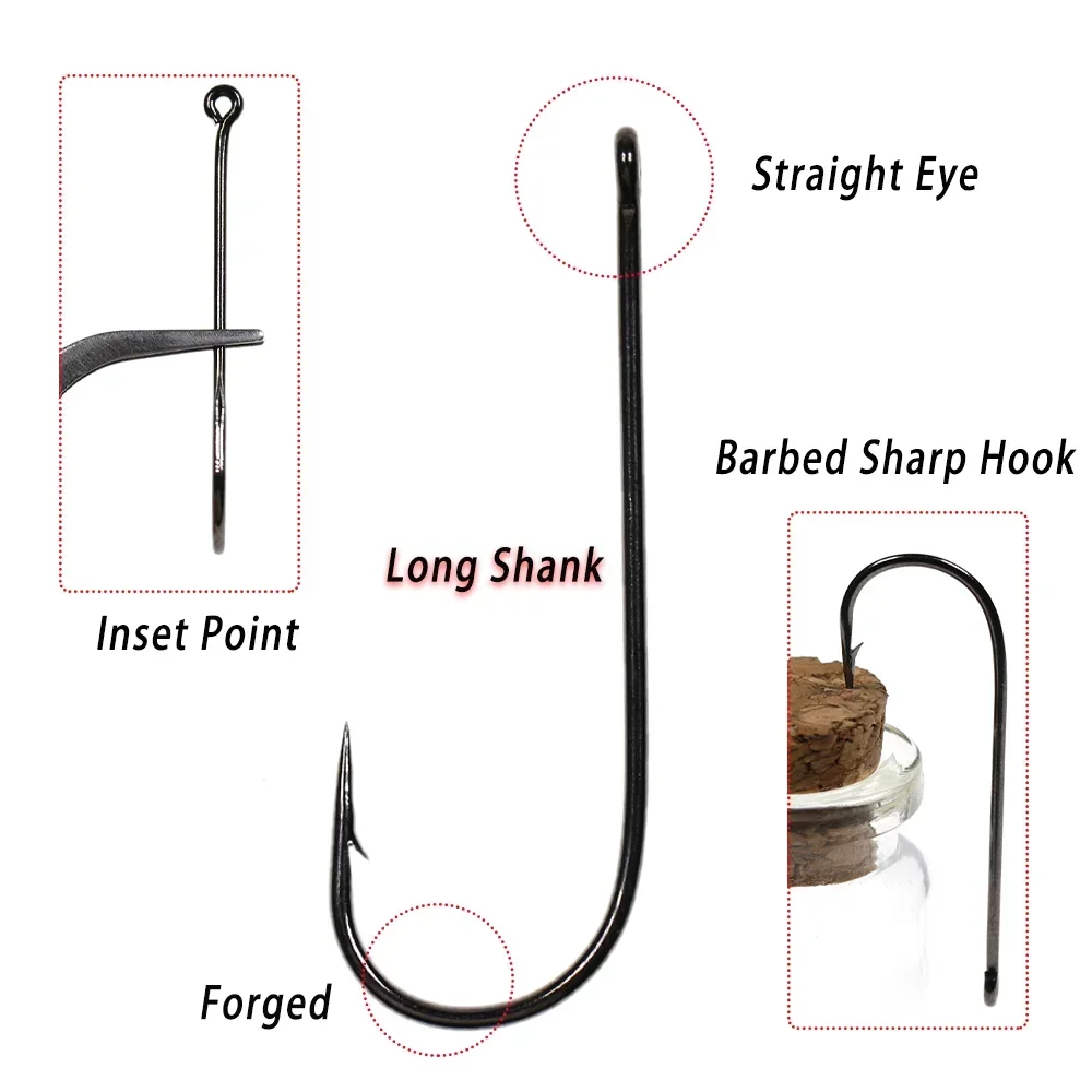 Lionriver pesca en el océano Aberdeen anzuelo de mango largo señuelo cebo Streamer atado de moscas aparejos de pesca de agua dulce y salada para trucha - imagen 4