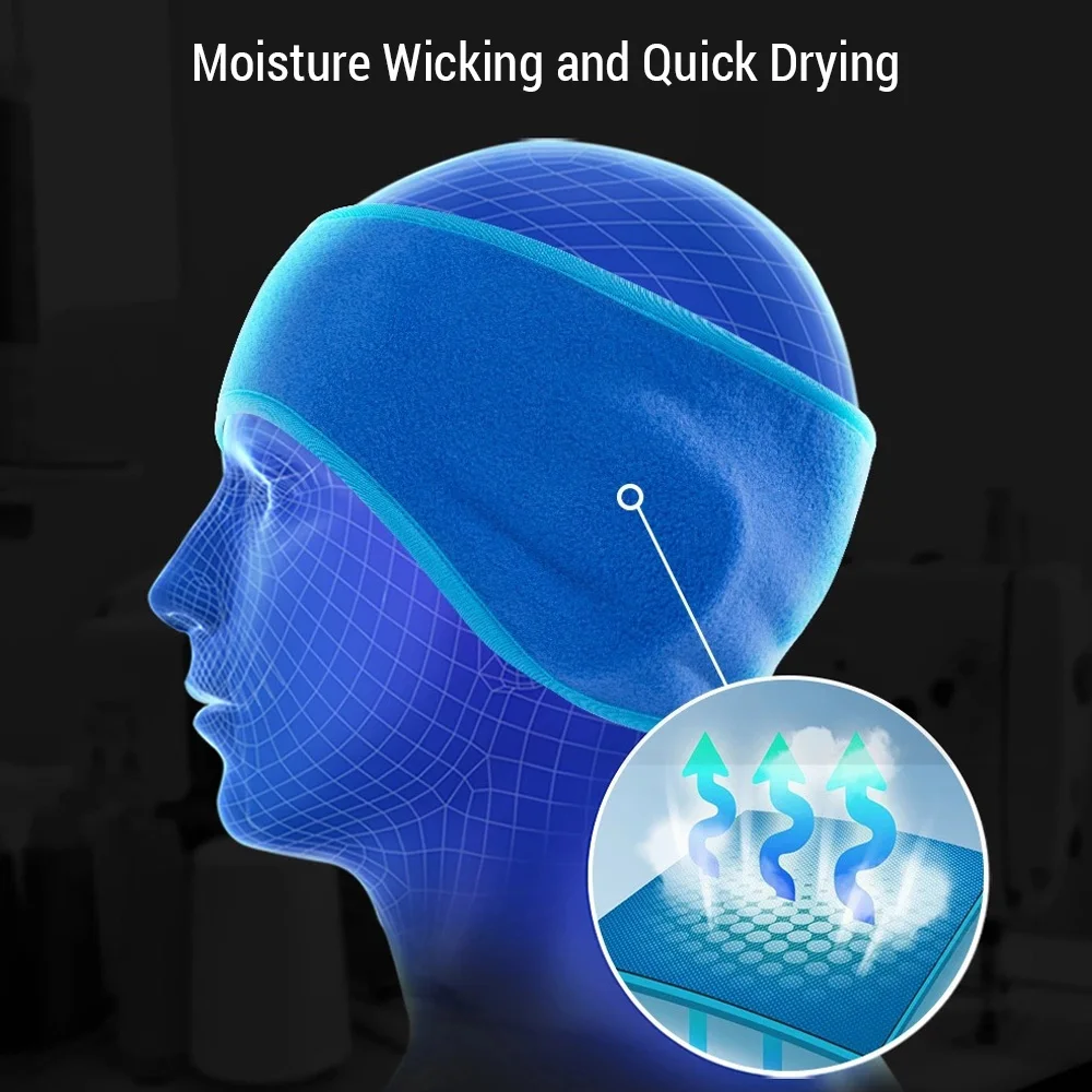 Diademas deportivas para hombre y mujer, diadema de lana Polar cálida para ciclismo, senderismo y esquí, accesorios para el cabello Unisex, invierno y otoño - imagen 4