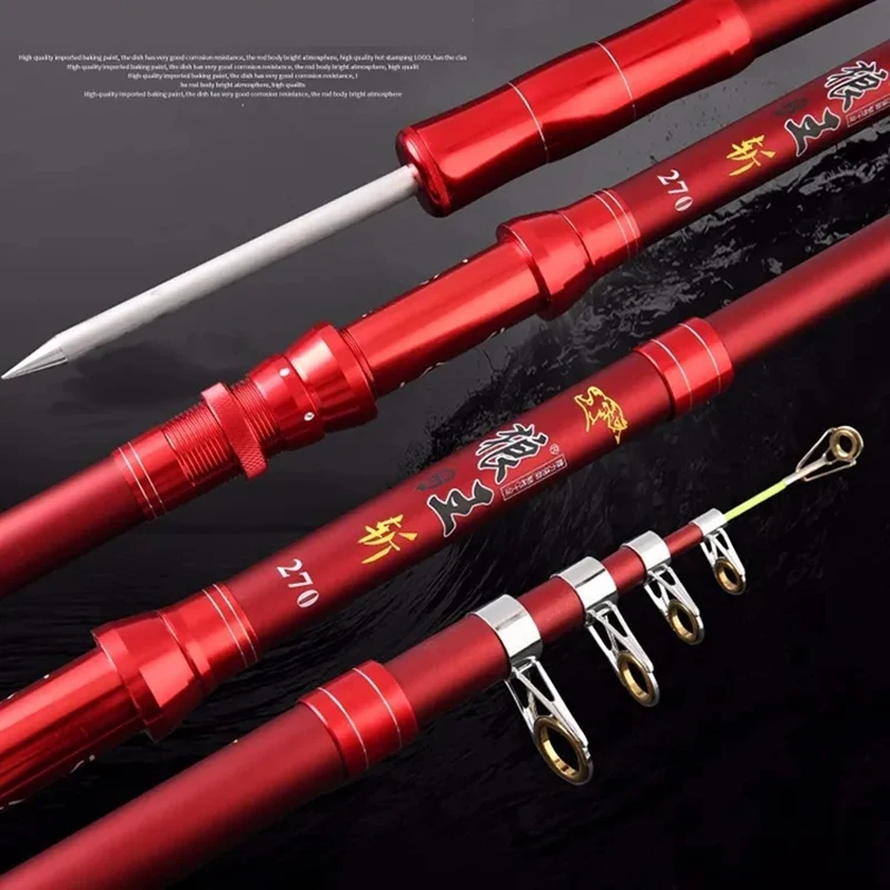 Caña de pescar telescópica de carbono para barco, palo duro para pesca con mosca, 2,1-4,5, control máximo, 12kg - imagen 5