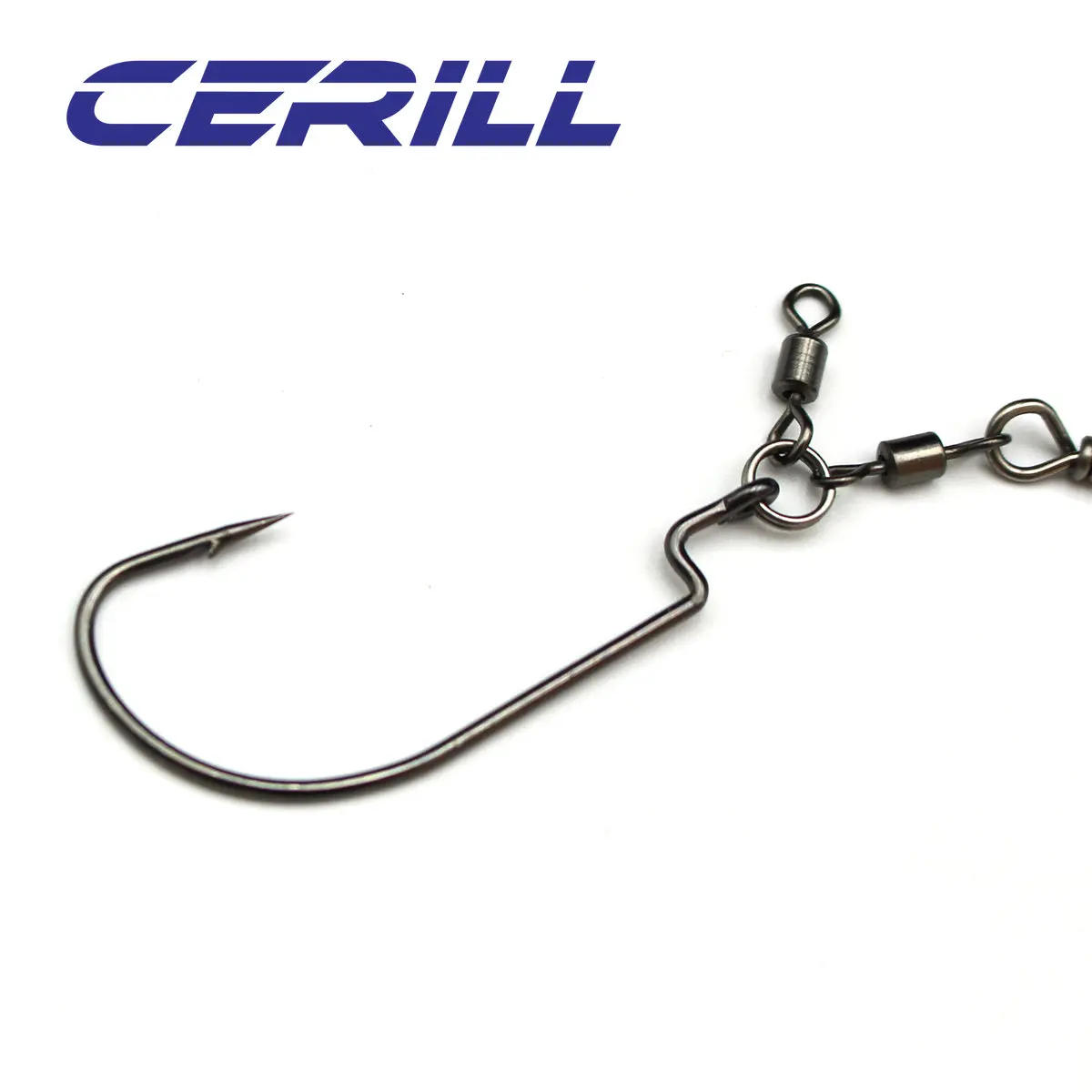 Cermill-gancho de pesca de alta resistencia, aparejo de alambre de 5 piezas, tiro de gota de perforación con pesas giratorias, accesorios de pesca de Japón y Tokio - imagen 5