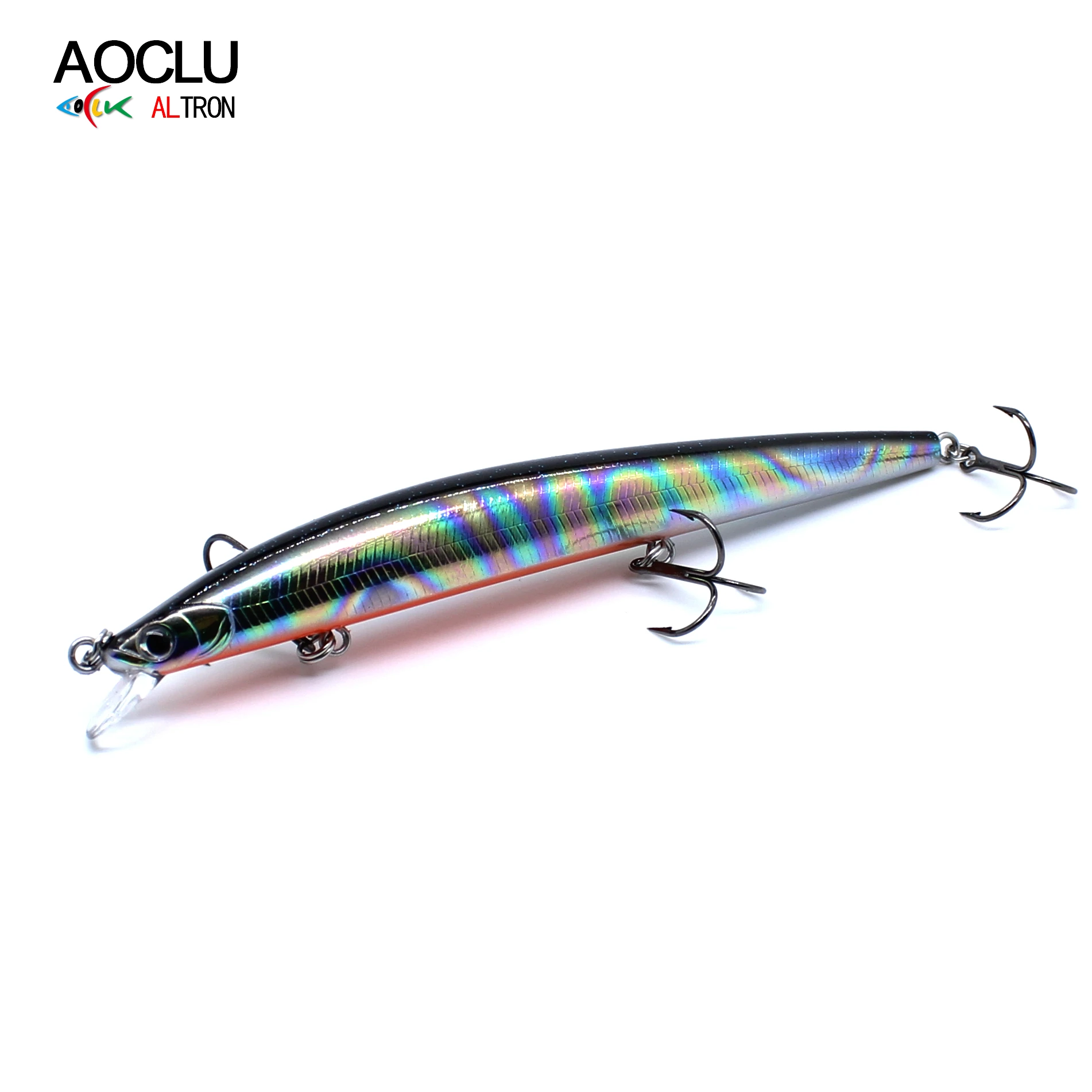 AOCLU-Cebo duro de piscardo de hoja flotante, señuelo de pesca Jerkbait, VMC anzuelos triples, calidad japonesa, 120mm, 12g - imagen 5