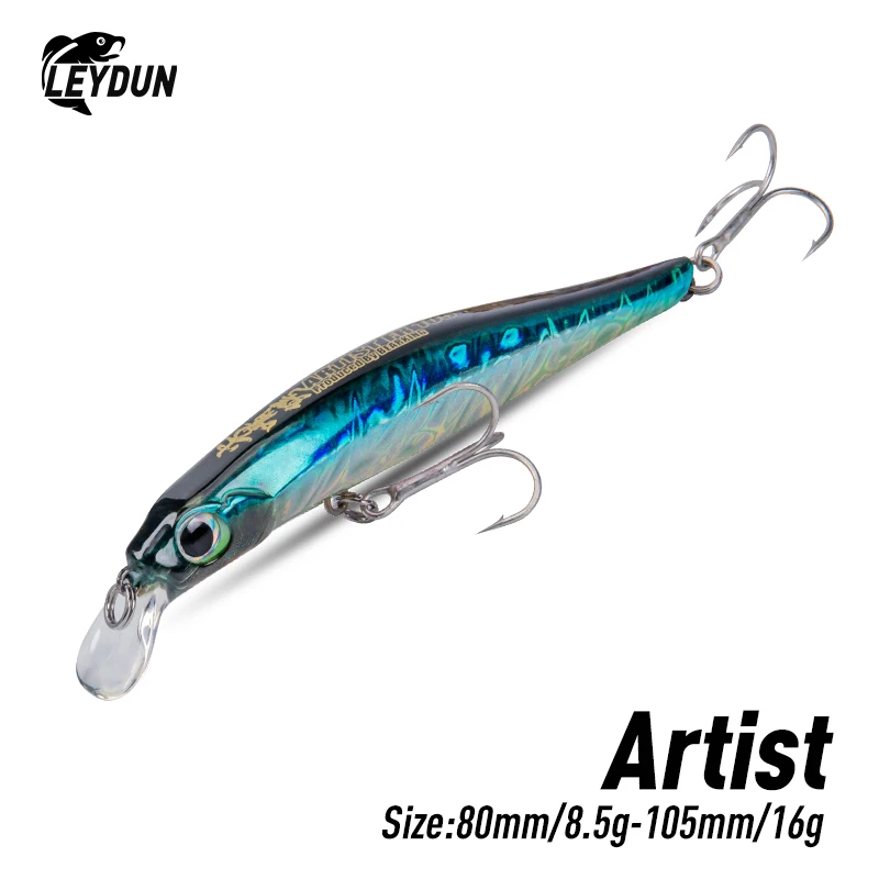 LEYDUN artista FR Silence hundimiento Minnow Señuelos de Pesca 80mm 105mm Jerkbaits buena acción Wobblers cebos duros de alta calidad lubina - imagen 5