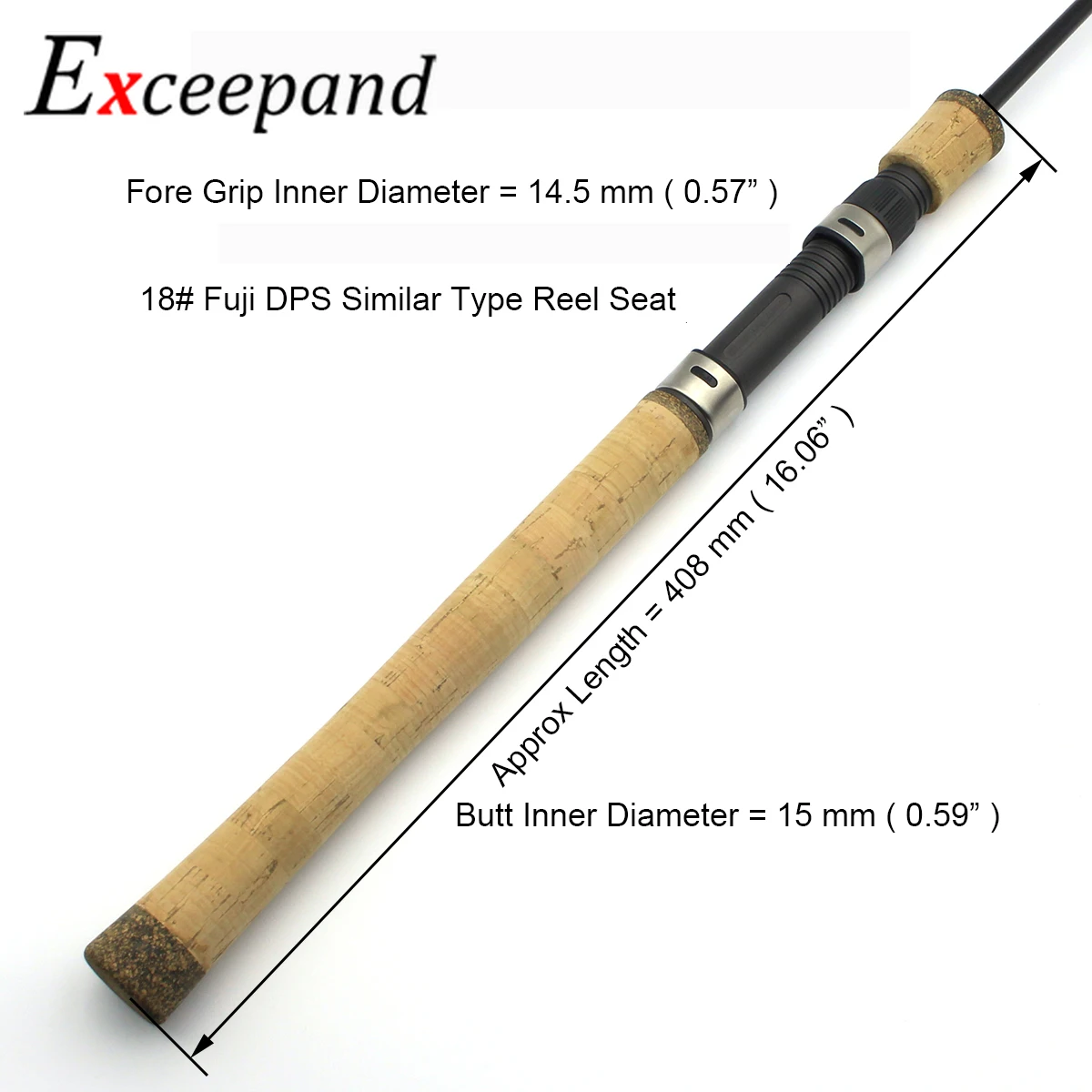Exceepand corcho compuesto Original Fuji DPS tamaño 18 DPS asiento de carrete caña de pescar componente de construcción piezas agarre fundición larga - imagen 2