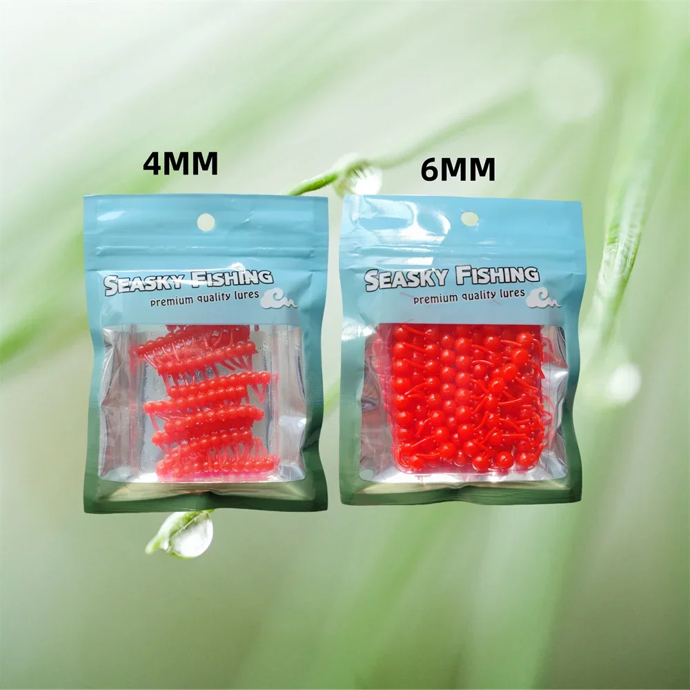 MUKUN-cebo suave con cuentas de maíz, 4mm, 6mm, cuentas de maíz flotantes, hierba, carpa, cebo Artificial de plástico suave de silicona para aparejos - imagen 5