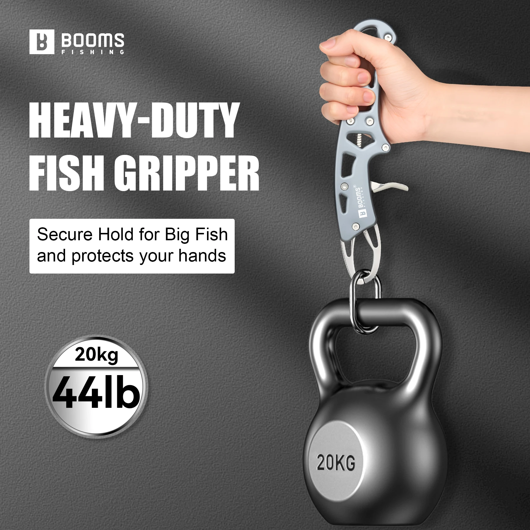 Booms Fishing G17 aleación de aluminio 8,3 pulgadas pinza de agarre para peces peso máximo 20KG equipo de pesca de agua salada con cuerda de herramientas - imagen 2