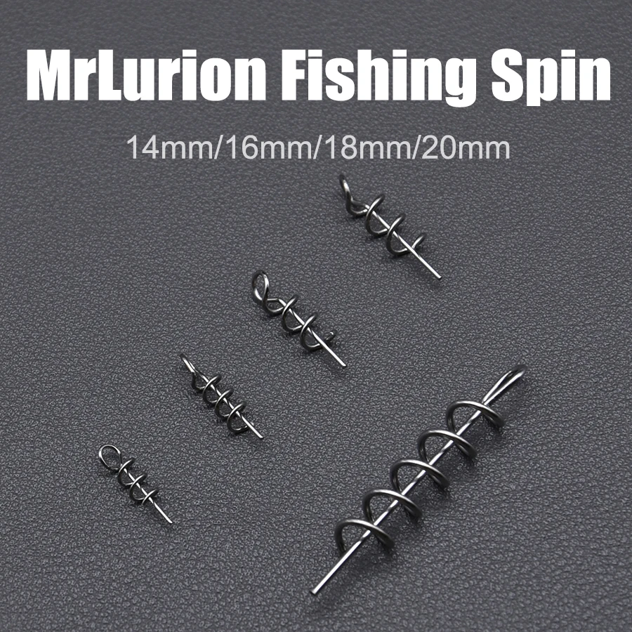 Anzuelo de pesca de todos los tamaños, pasadores centrales, cebo de pesca en espiral de acero, bloqueo de manivela de resorte para accesorios de pesca con señuelo de gusano blando - imagen 4