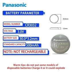 Pila botón Panasonic CR3032 3V para báscula de pesca