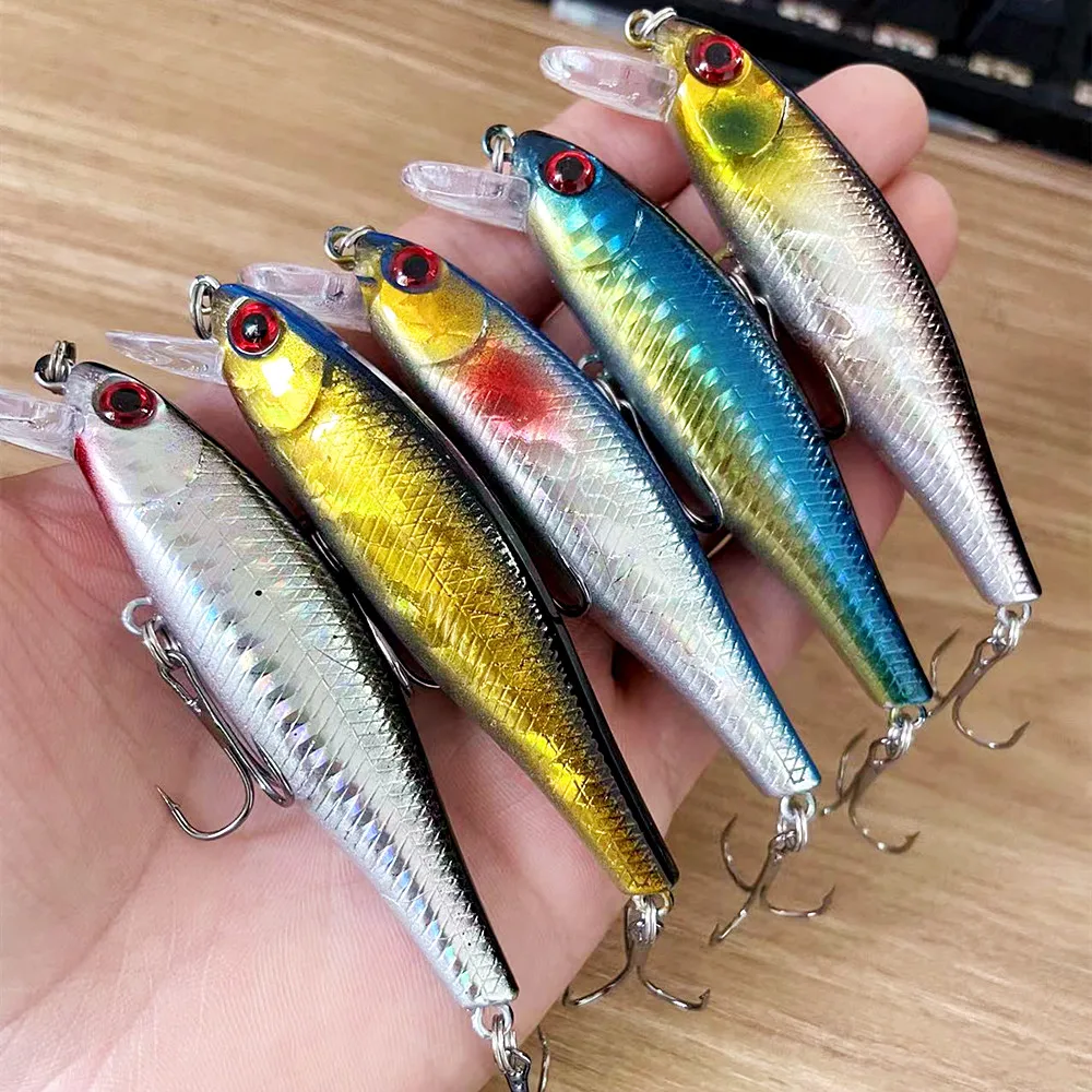 Señuelo de pesca flotante para pececillos, anzuelo duro de plástico Artificial de 8,5 cm y 9,2g, 1 piezas, Crankbait