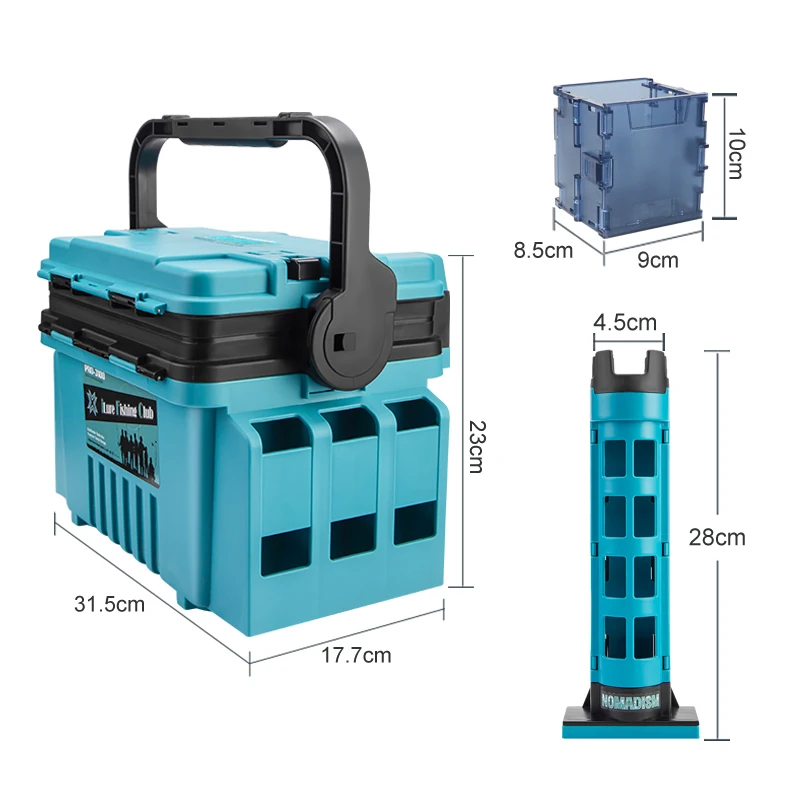 Nueva caja de pesca con luz LED, caja de herramientas de plástico, cebo duro, plantilla de calamar, cajas organizadoras, accesorios, caja de almacenamiento para aparejos, pesca en mar - imagen 5