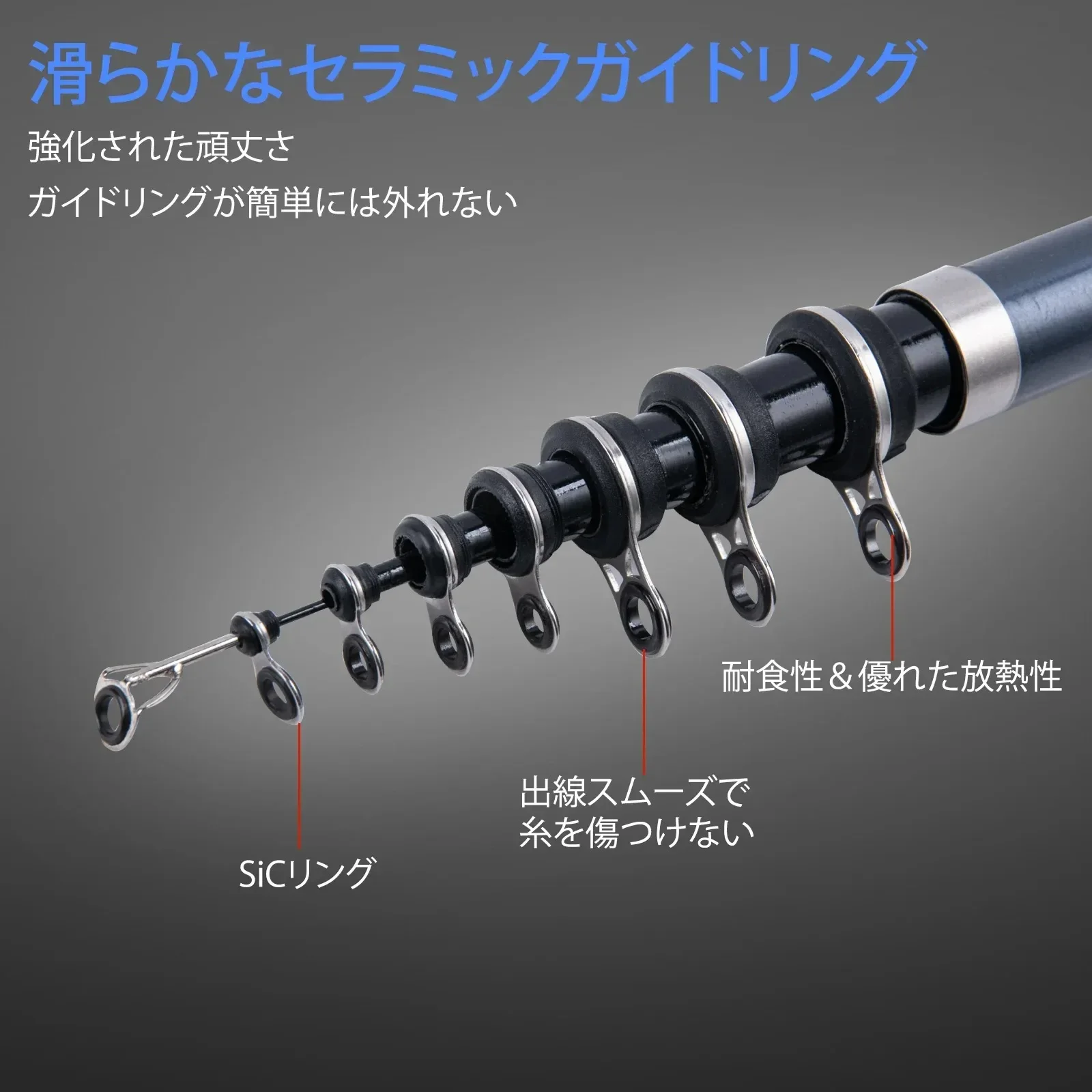 Goture 3,6 m 4,5 m 5,4 m 6,3 m caña de pescar en roca fibra de carbono cañas de pescar giratorias telescópicas cañas de pescar de mar océano Rock Fshing - imagen 3