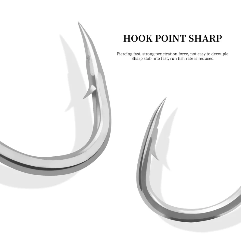 ZYZ-anzuelo de pesca de mar de acero inoxidable, 9 tamaños, resistente a la corrosión, aparejos de anzuelo con púas de gran tamaño, anzuelo de pesca para barco oceánico - imagen 5