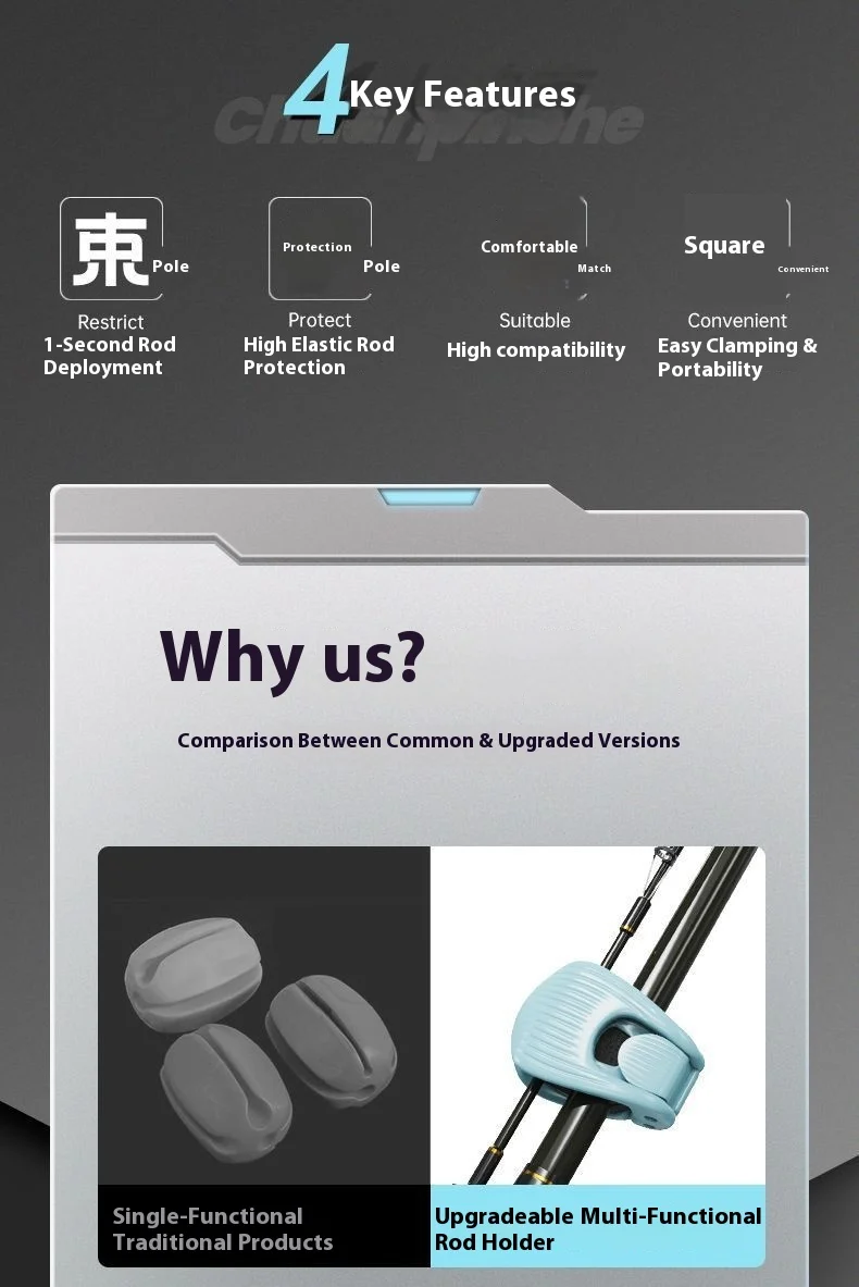 Detalle de compartimentos internos para señuelos y accesorios