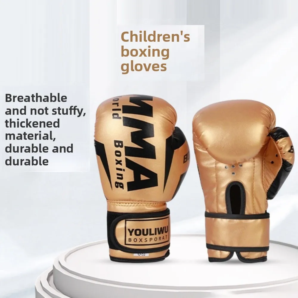 Guantes de boxeo de cuero PU, guantes protectores transpirables para Kickboxing, acolchado de esponja, guantes de entrenamiento de perforación gruesos, manoplas para patadas - imagen 3