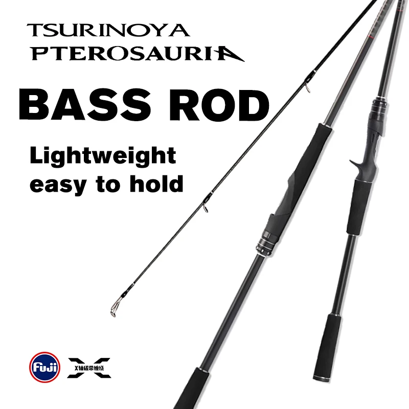 Caña de pescar TSURINOYA de fundición larga PTEROSAURIA 1,98 m - 2,44 m M ML guía FUJI acción rápida versátil caña de carbono para lubina giratoria
