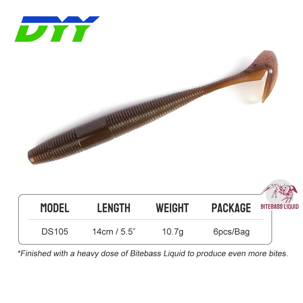 DYY-Swimbait de silicona suave con cola de paleta, cebo Artificial para piscardo, Lucio, señuelo de pesca, gusano de velocidad, 14cm, 10,7G, 6 piezas - imagen 2