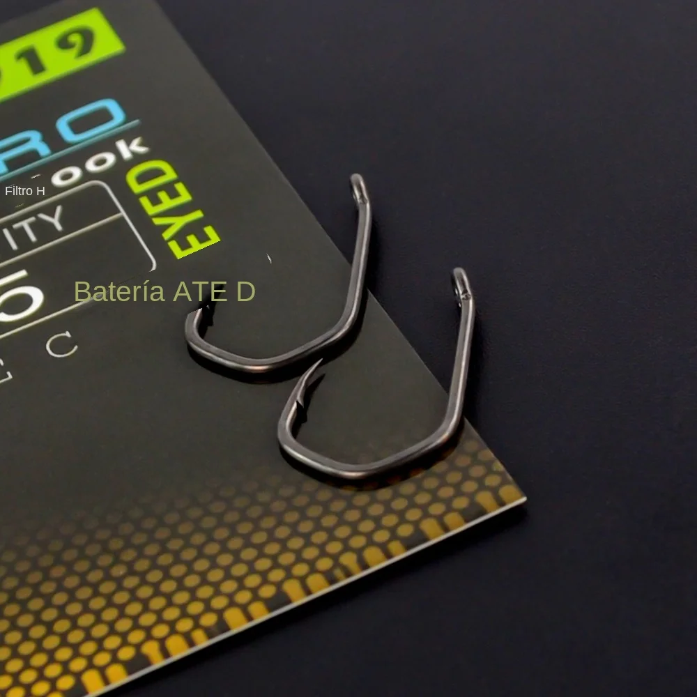 Hirisi 15 Uds. Anzuelo de pesca de acero con alto contenido de carbono recubierto de PTFE Micro púas con ojo accesorios de anzuelo de pesca de carpa X919 - imagen 5