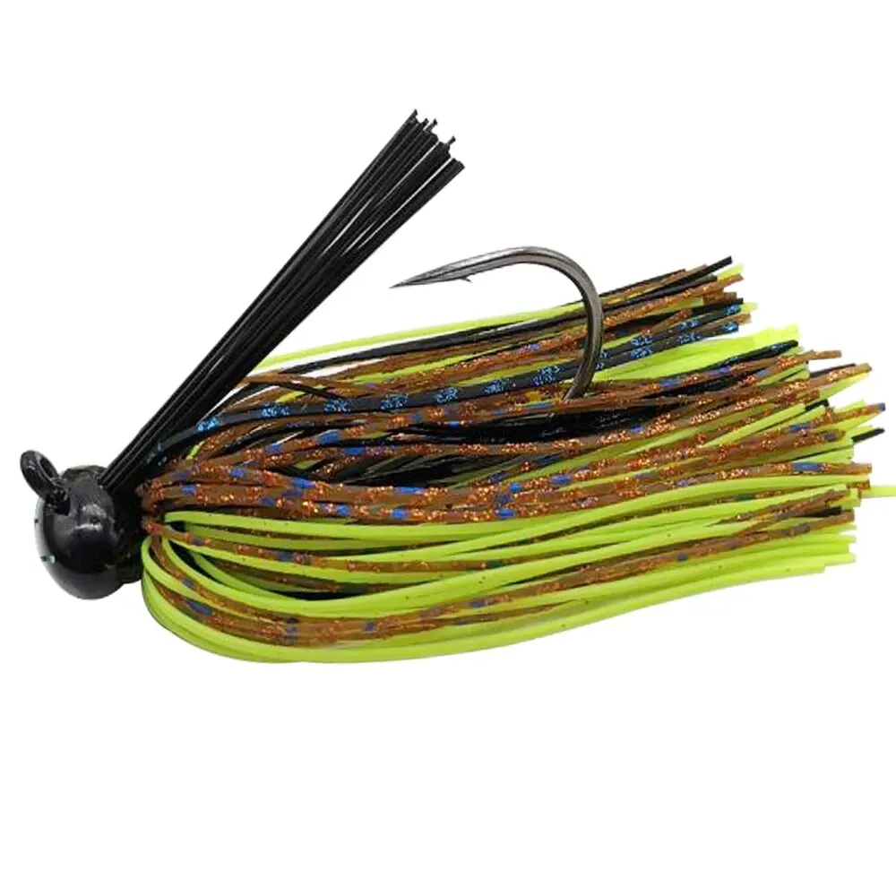 un señuelo de pesca con un gancho y fibras coloridas