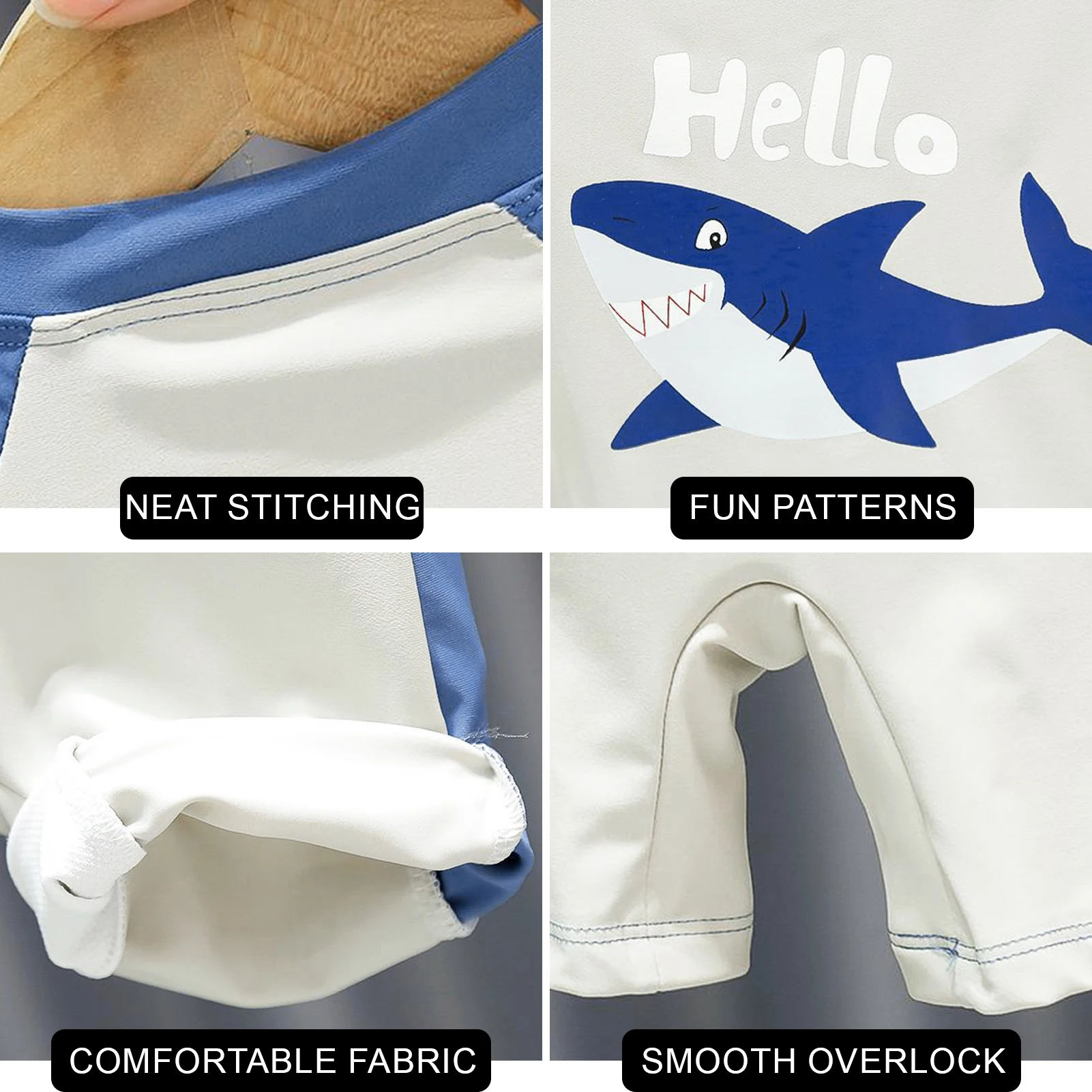 Traje de neopreno infantil manga corta – Cremallera, una pieza para bebés - imagen 3