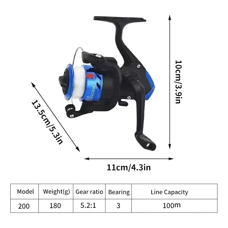 Juego de pesca de 1,8 m, caña de pescar y rueda de pesca, juego de cebo flotante para peces, caña telescópica, rueda de pesca giratoria, agua salada, agua dulce - imagen 3