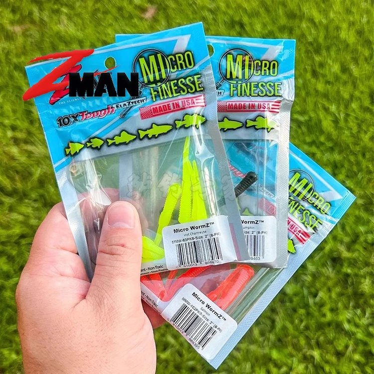 Zman nuevo 2 pulgadas mini insecto fino Micro Wormz Luya cebo suave flotante agua resistente a desgarros gancho de cabeza de plomo - imagen 2