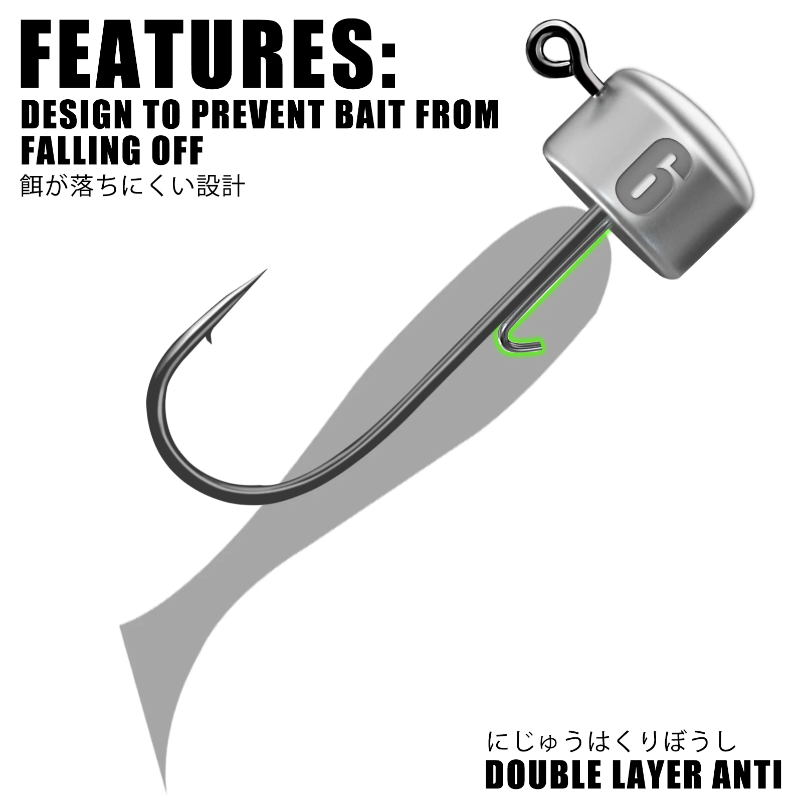 Ned Rig Jig cabezas anzuelos de Pesca 1,8-6g vaso Ajing para señuelo de gusano suave lubina Pesca Rockfish Lucio trucha Accesorios - imagen 3