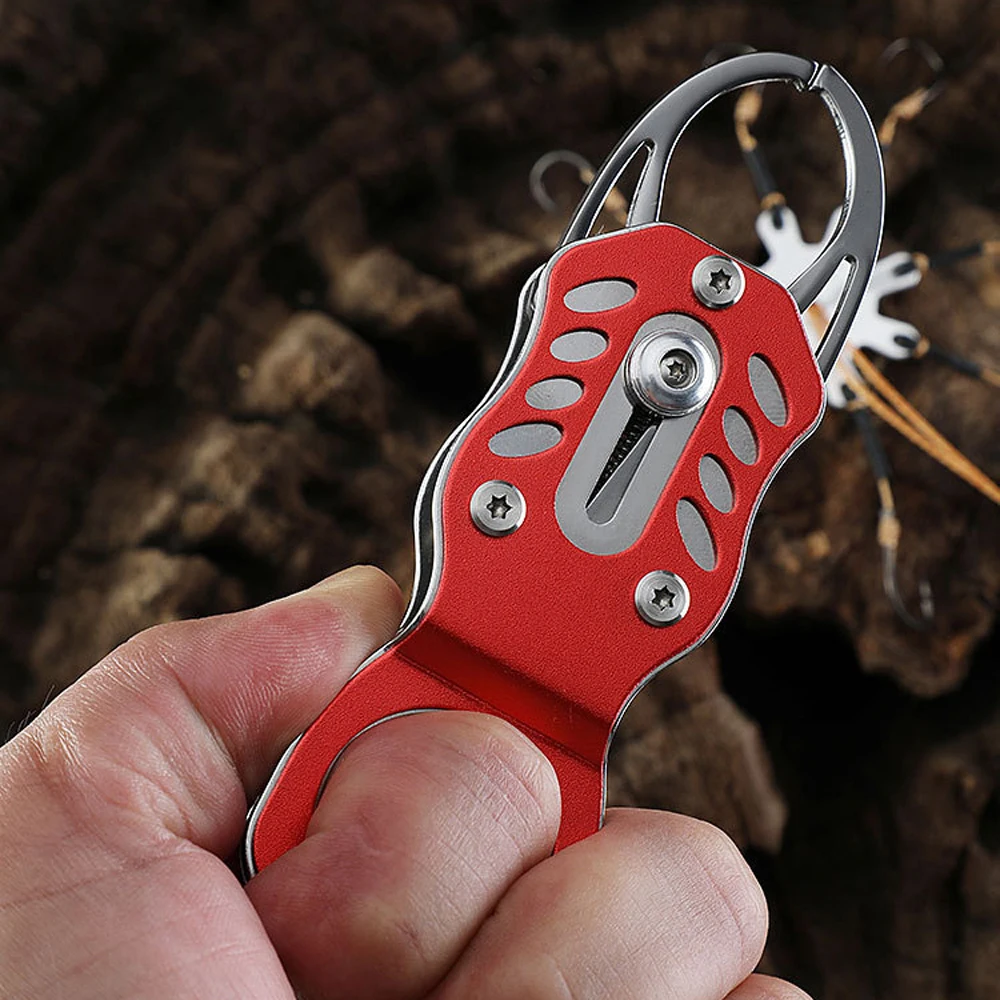 Agarre de pescado, bloqueo portátil, aparejos de pesca, herramienta de Clip de labio, pinza plegable de aleación de aluminio, cuerda de retención de peso ultraligera para exteriores - imagen 5