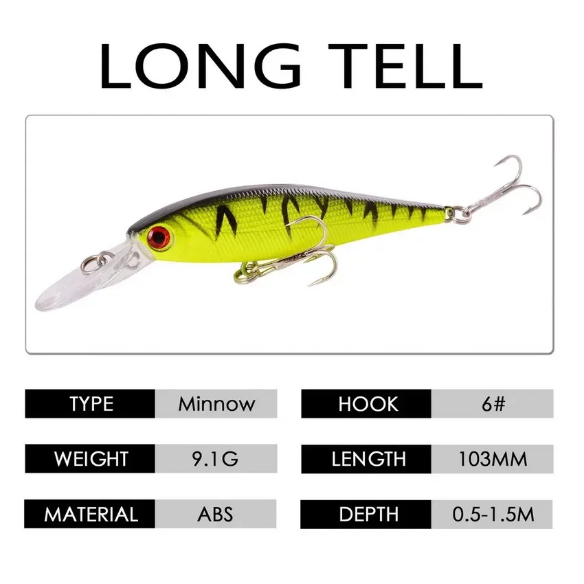 16/8Pcs / Set Minnow Mixed Fly Fishing Lure Set Artificial Hard Bait Realistic Bait Carp Fishing Tackle Pesca Wholesale - imagen 3