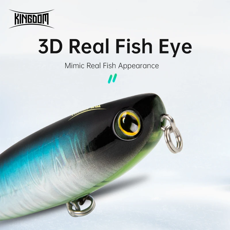 Kingdom Z Dog Topwater-señuelos de pesca con superficie, 60mm, 5,6g, 90mm, 11g, anzuelo triple, garra en Z, cebos duros flotantes, lápiz Artificial - imagen 5