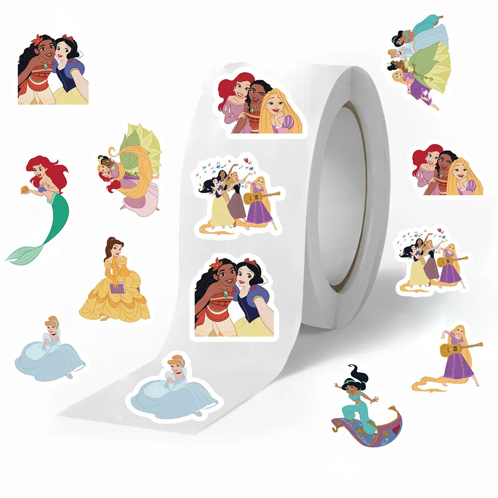 500 uds/rollo de pegatinas de princesa de la película de Disney, Graffiti impermeable, teléfono, portátil, equipaje, guitarra, cuaderno, pegatinas de dibujos animados, juguetes para niños - imagen 5