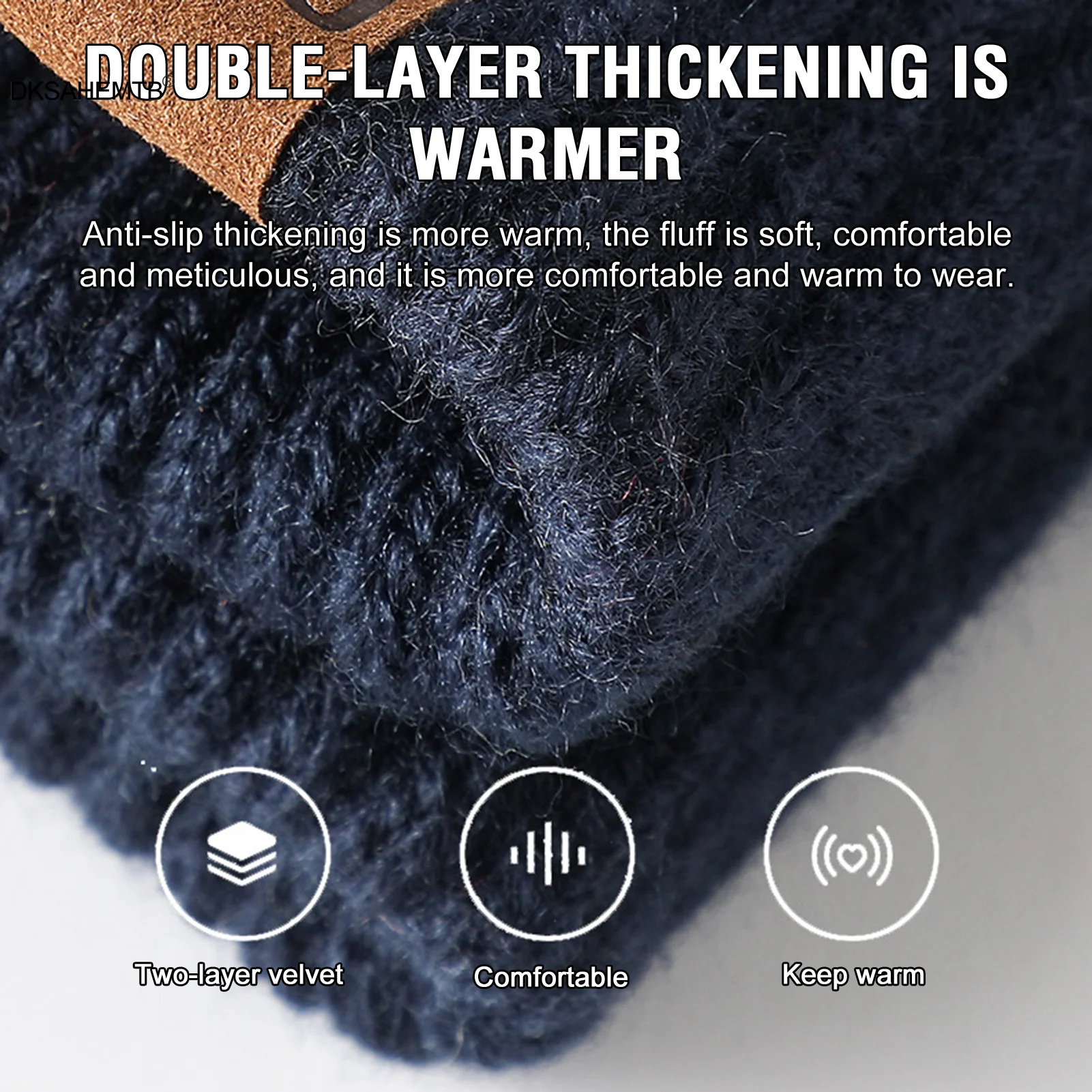 Guantes deportivos de invierno para hombre, guantes tejidos suaves y cómodos para pantalla táctil, ciclismo, Camping, pesca, viajes, manoplas antideslizantes, 1 par - imagen 3