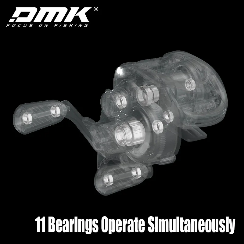 Carrete de fundición DMK Silver Feather EXA Series 146g 8,5: 1 arrastre máximo 5kg 11 + 1 Chips MIIEC asiento de Metal LRG carrete de pesca de agua libre - imagen 2